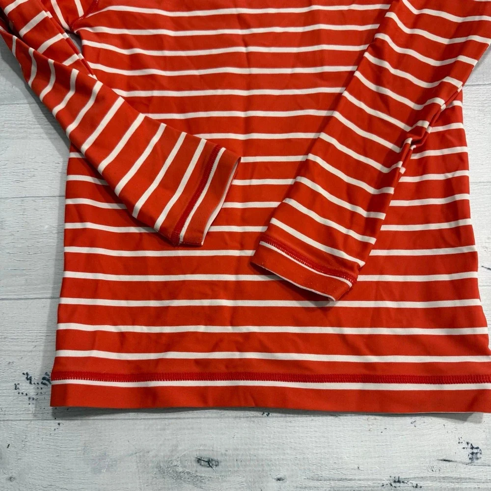 Hanna Andersson kids red striped long sleeve rash guard 110/5